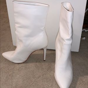 White heeled boots
